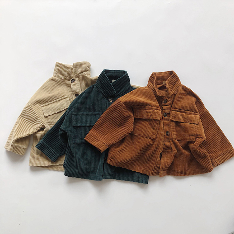 Baby Clothing In Japan - Jesienno-zimowy płaszczyk sztruksowy dla niemowląt i