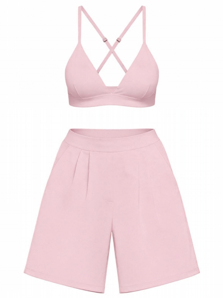 Summer Short Set - Dwuczęściowy damski zestaw sportowy szybkoschnący: top