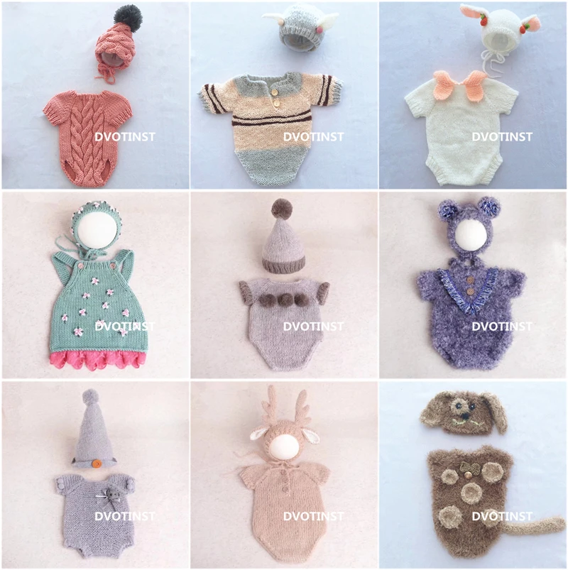 Baby Clothing Kit - Rekwizyty do sesji zdjęciowej noworodka, szydełkowe
