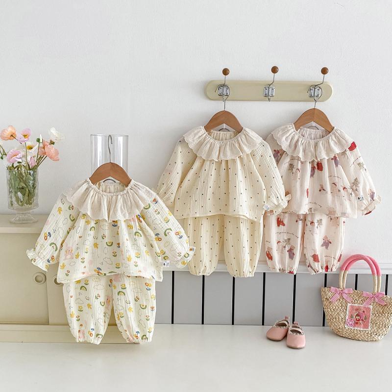 Baby Clothing For Sleep - Wiosenno-jesienny zestaw ubranek domowych dla dziewczynki,
