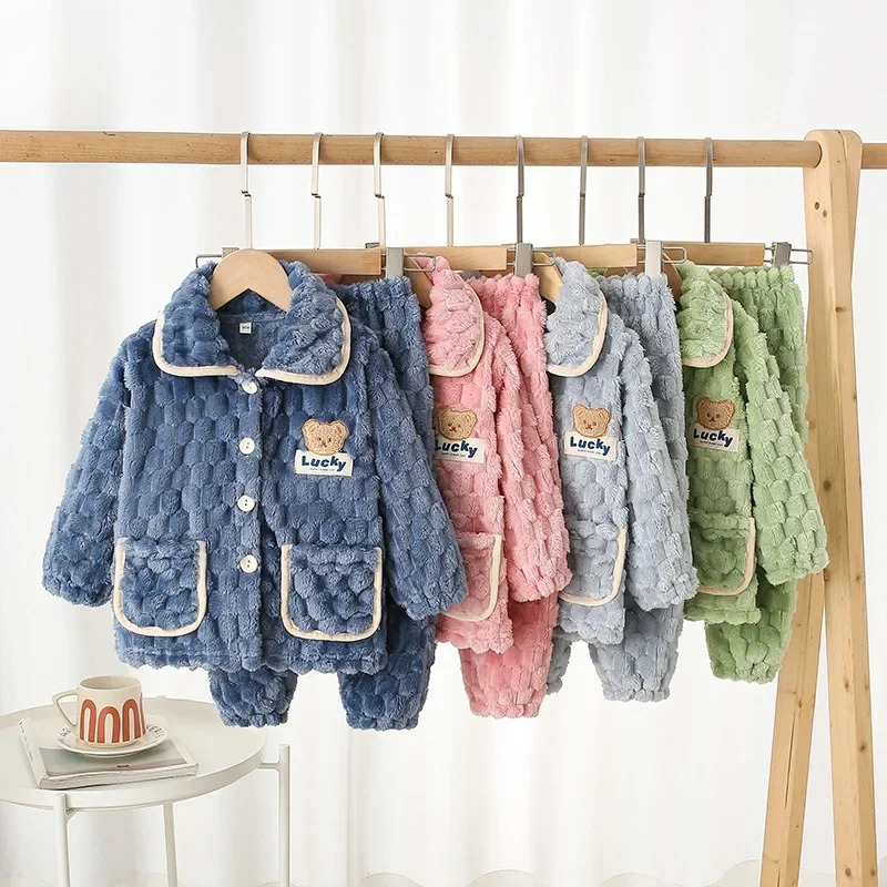 Baby Clothing For Sleep - Dzieci chłopcy dziewczęta jesienno-zimowa flanelowa zagęszczona