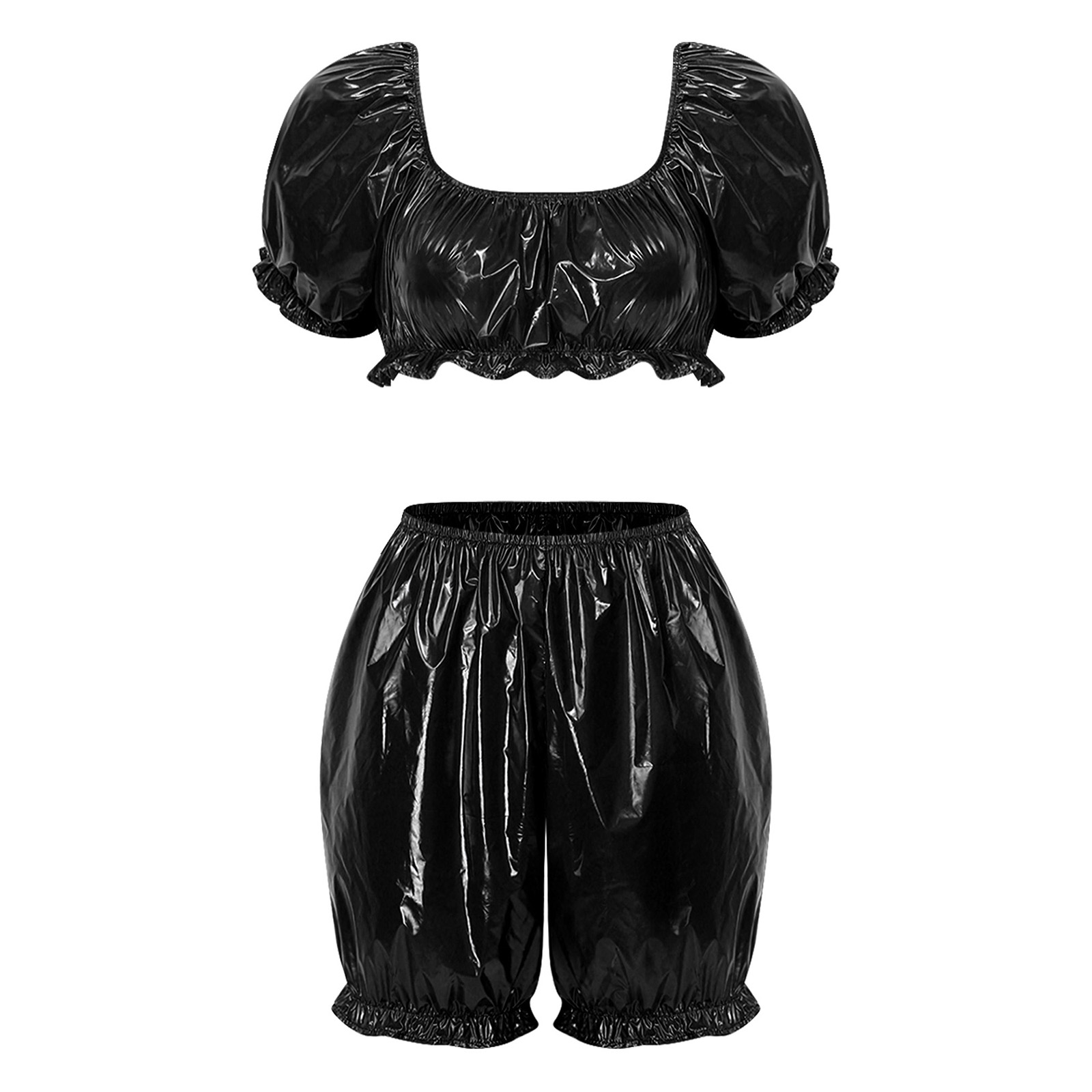 Summer Short Set - Damskie stroje klubowe z imitacji mokrej