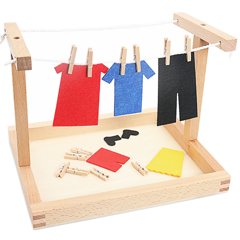 Baby Clothing Kit - Dziecko Montessori drewniane DIY Mini symulacja
