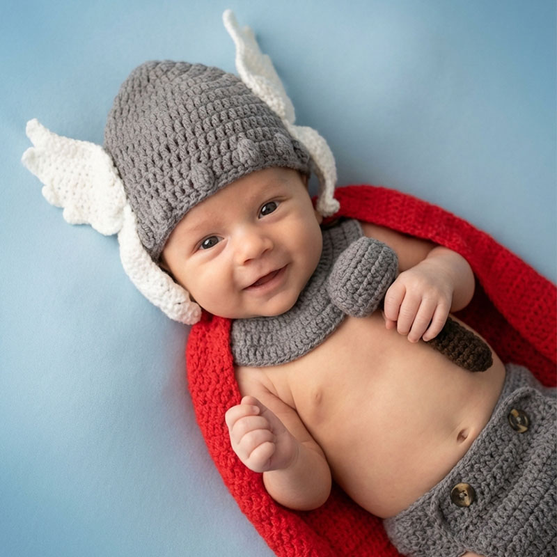 Baby Clothing For Boys - Rekwizyty do sesji noworodkowej, kostium Thora,